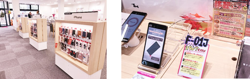 ドコモショップ新八柱店 携帯アクセサリ 携帯モック展示